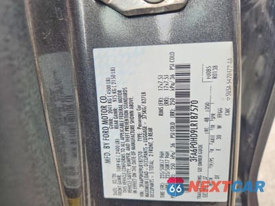 Zdjęcie 12 z 12 samochodu: 2020 FORD FUSION SE VIN:3FA6P0HD9LR187570 - miniatura