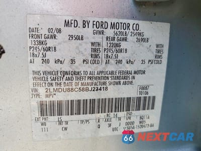 Zdjęcie 13 z 13 samochodu: 2008 LINCOLN MKX VIN:2LMDU88C58BJ23418 - miniatura