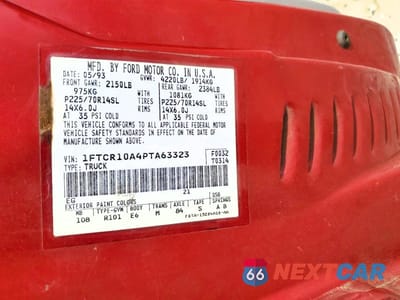 Zdjęcie 12 z 12 samochodu: 1993 FORD RANGER XLT VIN:1FTCR10A4PTA63323 - miniatura