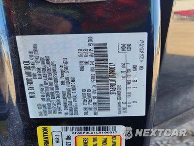 Zdjęcie 12 z 12 samochodu: 2020 FORD FUSION SE VIN:3FA6P0LU1LR190017 - miniatura
