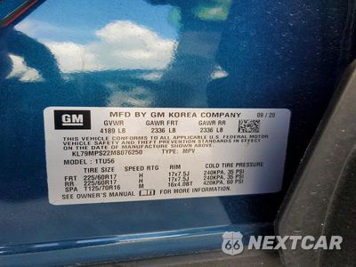 Zdjęcie 13 z 13 samochodu: 2021 CHEVROLET TRAILBLAZER LT VIN:KL79MPS22MB076250 - miniatura