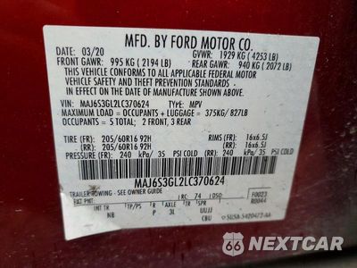 Zdjęcie 12 z 12 samochodu: 2020 FORD ECOSPORT SE VIN:MAJ6S3GL2LC370624 - miniatura