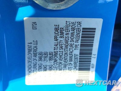 Zdjęcie 12 z 12 samochodu: 2024 HONDA CIVIC SPORT VIN:19XFL2H8XRE038797 - miniatura