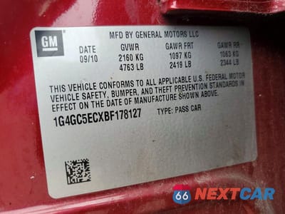Zdjęcie 13 z 13 samochodu: 2011 BUICK LACROSSE CXL VIN:1G4GC5ECXBF178127 - miniatura