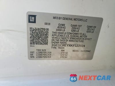 Zdjęcie 12 z 12 samochodu: 2019 CHEVROLET SILVERADO C2500 HEAVY DUTY VIN:1GC1CREYXKF122024 - miniatura