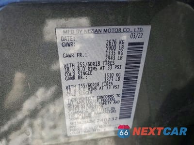 Zdjęcie 12 z 12 samochodu: 2022 NISSAN PATHFINDER SV VIN:5N1DR3BA2NC240232 - miniatura