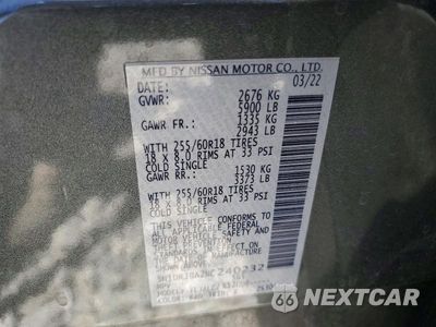 Zdjęcie 12 z 12 samochodu: 2022 NISSAN PATHFINDER SV VIN:5N1DR3BA2NC240232 - miniatura