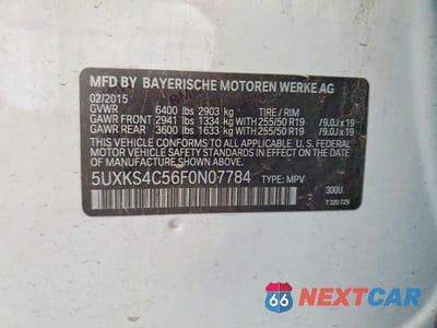 Zdjęcie 13 z 13 samochodu: 2015 BMW X5 XDRIVE35D VIN:5UXKS4C56F0N07784 - miniatura