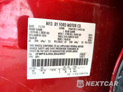 Zdjęcie 13 z 13 samochodu: 2020 FORD EDGE SEL VIN:2FMPK4J92LBA24957 - miniatura
