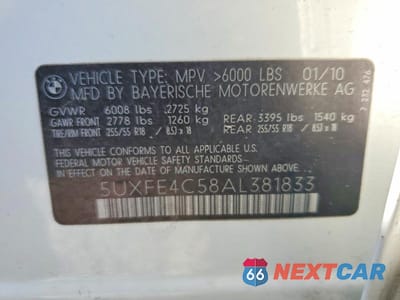 Zdjęcie 13 z 13 samochodu: 2010 BMW X5 XDRIVE30I VIN:5UXFE4C58AL381833 - miniatura