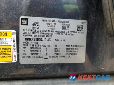 Zdjęcie 13 z 13 samochodu: 2013 CHEVROLET TRAVERSE LT VIN:1GNKRGKD0DJ101327 - miniatura
