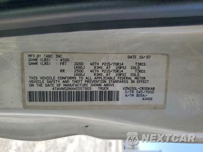 Zdjęcie 12 z 12 samochodu: 1998 TOYOTA TACOMA XTRACAB VIN:4TAVN52NXWZ057903 - miniatura