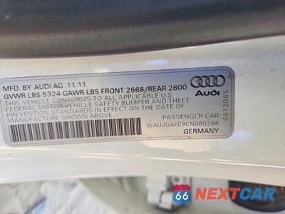 Zdjęcie 12 z 12 samochodu: 2012 AUDI A7 PRESTIGE VIN:WAU2GAFC9CN080284 - miniatura