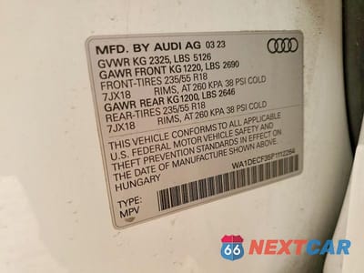 Zdjęcie 14 z 14 samochodu: 2023 AUDI Q3 PREMIUM S LINE 45 VIN:WA1DECF35P1112264 - miniatura