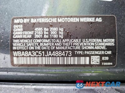 Zdjęcie 12 z 12 samochodu: 2018 BMW 320 XI VIN:WBA8A3C51JA488473 - miniatura