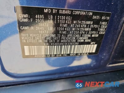 Zdjęcie 13 z 13 samochodu: 2019 SUBARU OUTBACK 2.5I LIMITED VIN:4S4BSANC5K3365380 - miniatura