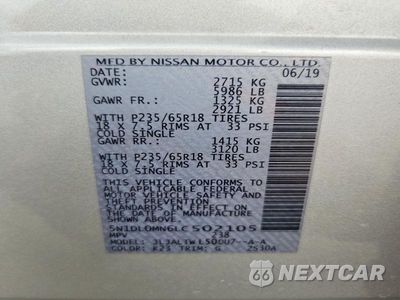 Zdjęcie 12 z 12 samochodu: 2020 INFINITI QX60 LUXE VIN:5N1DL0MN6LC502105 - miniatura