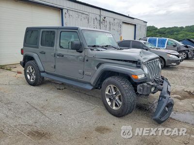 Czwarte zdjęcie samochodu z boku: 2021 JEEP WRANGLER UNLIMITED SAHARA VIN:1C4HJXEG3MW608435 - miniatura