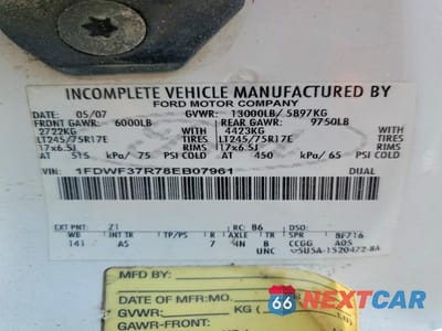 Zdjęcie 12 z 12 samochodu: 2008 FORD F350 SUPER DUTY VIN:1FDWF37R78EB07961 - miniatura