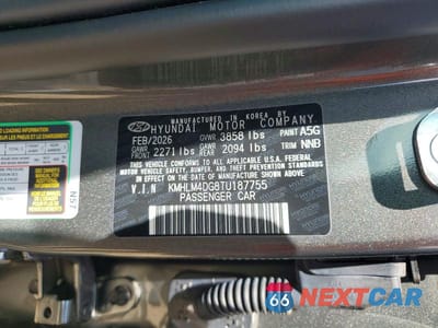 Zdjęcie 12 z 12 samochodu: 2026 HYUNDAI ELANTRA SEL SPORT VIN:KMHLM4DG8TU187755 - miniatura