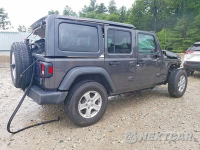 Trzecie zdjęcie samochodu z tyłu: 2022 JEEP WRANGLER UNLIMITED SPORT VIN:1C4HJXDG6NW120518 - miniatura