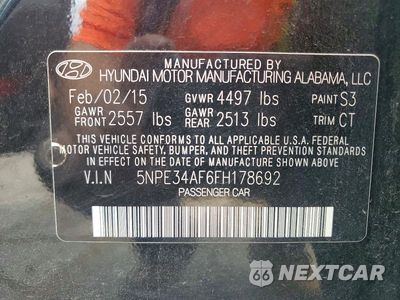 Zdjęcie 12 z 12 samochodu: 2015 HYUNDAI SONATA SPORT VIN:5NPE34AF6FH178692 - miniatura