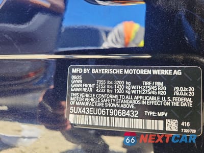 Zdjęcie 13 z 13 samochodu: 2026 BMW X5 XDRIVE50E VIN:5UX43EU06T9068432 - miniatura