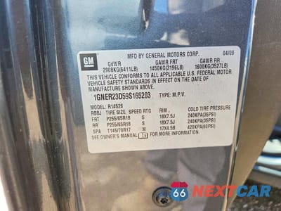 Zdjęcie 13 z 13 samochodu: 2009 CHEVROLET TRAVERSE LT VIN:1GNER23D59S165203 - miniatura