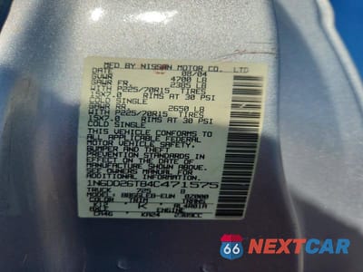Zdjęcie 12 z 12 samochodu: 2004 NISSAN FRONTIER STANDARD VIN:1N6DD26T84C471575 - miniatura