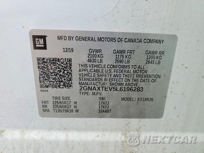 Zdjęcie 12 z 12 samochodu: 2020 CHEVROLET EQUINOX LT VIN:2GNAXTEV5L6196283 - miniatura