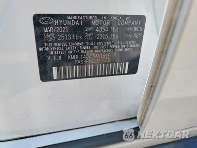 Zdjęcie 12 z 12 samochodu: 2021 HYUNDAI SONATA SEL VIN:KMHL14JA7MA151812 - miniatura