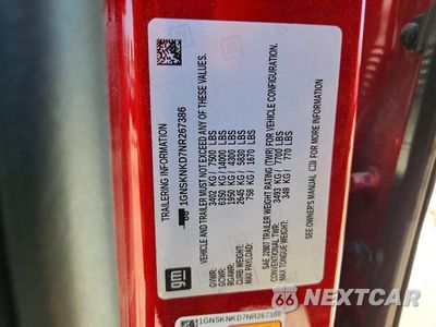 Zdjęcie 12 z 12 samochodu: 2022 CHEVROLET TAHOE K1500 LT VIN:1GNSKNKD7NR267386 - miniatura