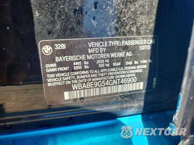 Zdjęcie 12 z 12 samochodu: 2016 BMW 328 I SULEV VIN:WBA8E9G54GNT46900 - miniatura