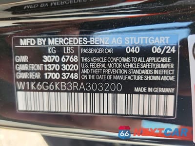 Zdjęcie 12 z 12 samochodu: 2024 MERCEDES-BENZ S S580E 4MATIC VIN:W1K6G6KB3RA303200 - miniatura