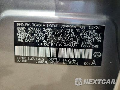 Zdjęcie 13 z 13 samochodu: 2021 LEXUS IS 350 F SPORT VIN:JTHGZ1B21M5044900 - miniatura