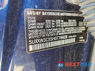 Zdjęcie 13 z 13 samochodu: 2017 BMW X4 XDRIVE28I VIN:5UXXW3C55H0T78928 - miniatura