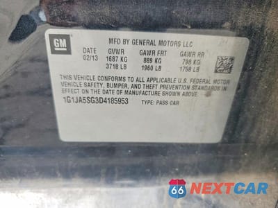 Zdjęcie 12 z 12 samochodu: 2013 CHEVROLET SONIC LS VIN:1G1JA5SG3D4185953 - miniatura
