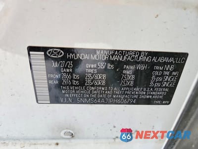 Zdjęcie 14 z 14 samochodu: 2023 HYUNDAI SANTA FE XRT VIN:5NMS64AJ1PH606794 - miniatura