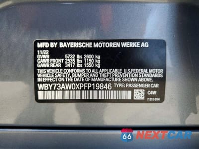 Zdjęcie 12 z 12 samochodu: 2023 BMW I4 EDRIVE 40 VIN:WBY73AW0XPFP19846 - miniatura