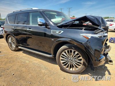 Czwarte zdjęcie samochodu z boku: 2019 INFINITI QX80 LUXE VIN:JN8AZ2NE3K9228040 - miniatura