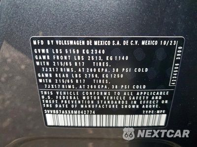 Zdjęcie 13 z 13 samochodu: 2024 VOLKSWAGEN TIGUAN S VIN:3VVRB7AXXRM042774 - miniatura