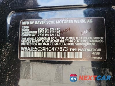 Zdjęcie 13 z 13 samochodu: 2017 BMW 540 I VIN:WBAJE5C3XHG477673 - miniatura