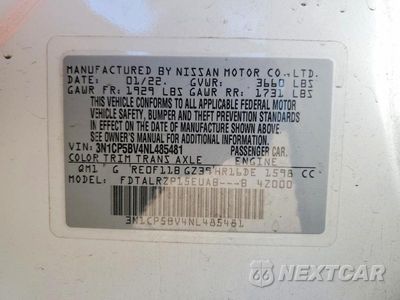Zdjęcie 13 z 13 samochodu: 2022 NISSAN KICKS S VIN:3N1CP5BV4NL485481 - miniatura