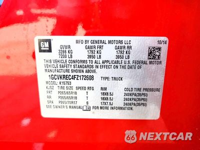 Zdjęcie 12 z 12 samochodu: 2015 CHEVROLET SILVERADO K1500 LT VIN:1GCVKREC4FZ172608 - miniatura