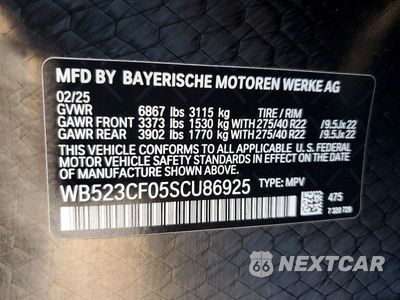 Zdjęcie 13 z 13 samochodu: 2025 BMW IX XDRIVE50 VIN:WB523CF05SCU86925 - miniatura