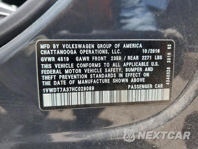 Zdjęcie 14 z 14 samochodu: 2017 VOLKSWAGEN PASSAT R-LINE VIN:1VWDT7A37HC029089 - miniatura