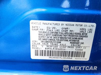 Zdjęcie 12 z 12 samochodu: 2020 NISSAN SENTRA SR VIN:3N1AB8DV9LY213268 - miniatura
