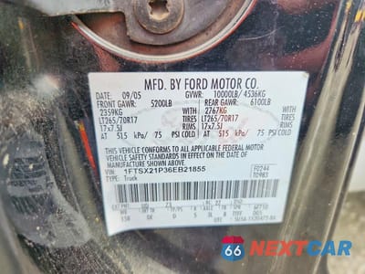 Zdjęcie 12 z 12 samochodu: 2006 FORD F250 SUPER DUTY VIN:1FTSX21P36EB21855 - miniatura