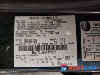 Zdjęcie 12 z 12 samochodu: 2010 FORD FUSION SEL VIN:3FAHP0JA1AR359225 - miniatura