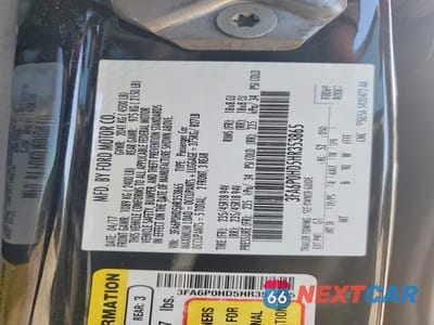 Zdjęcie 14 z 14 samochodu: 2017 FORD FUSION SE VIN:3FA6P0HD5HR353865 - miniatura
